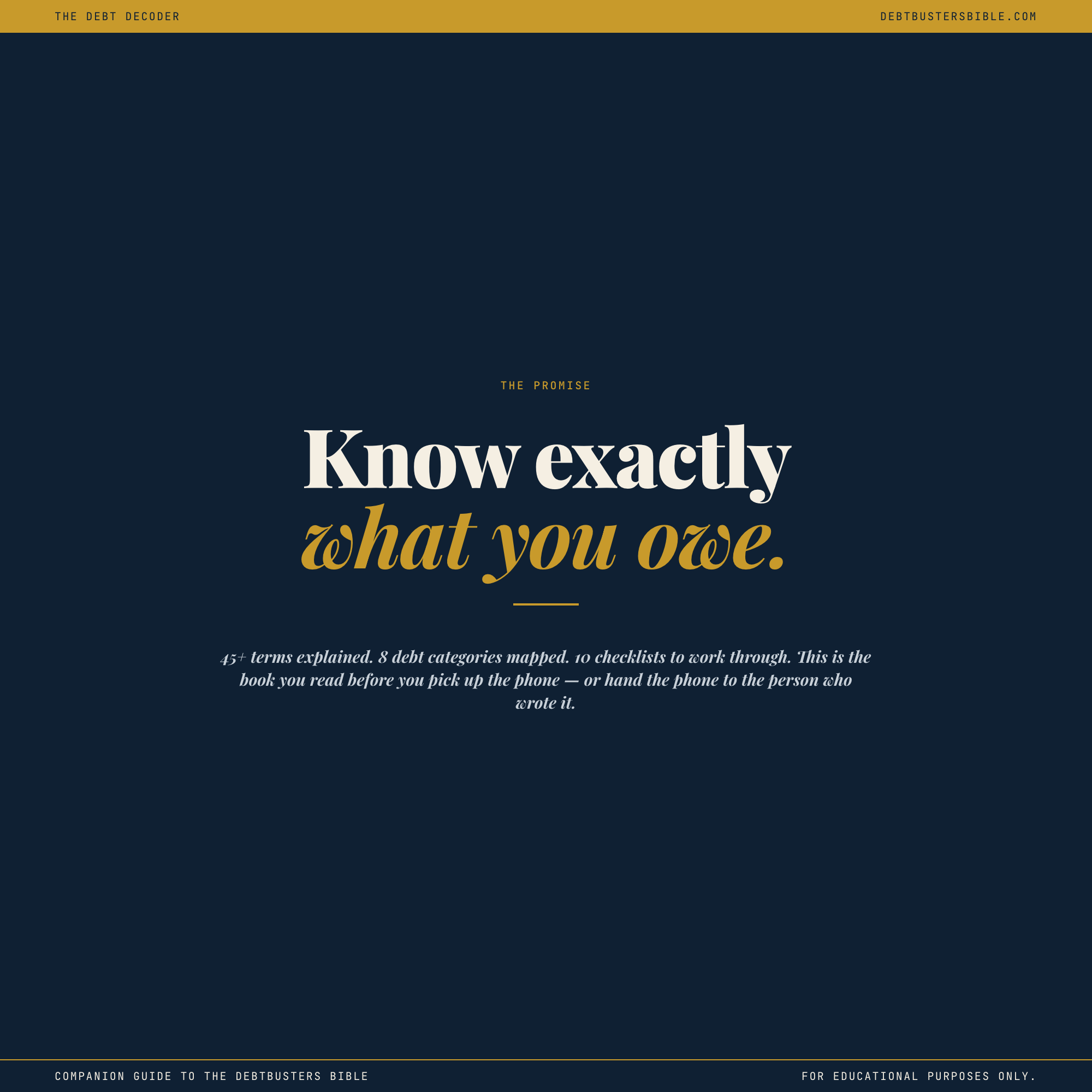 The Debt Decoder — the promise