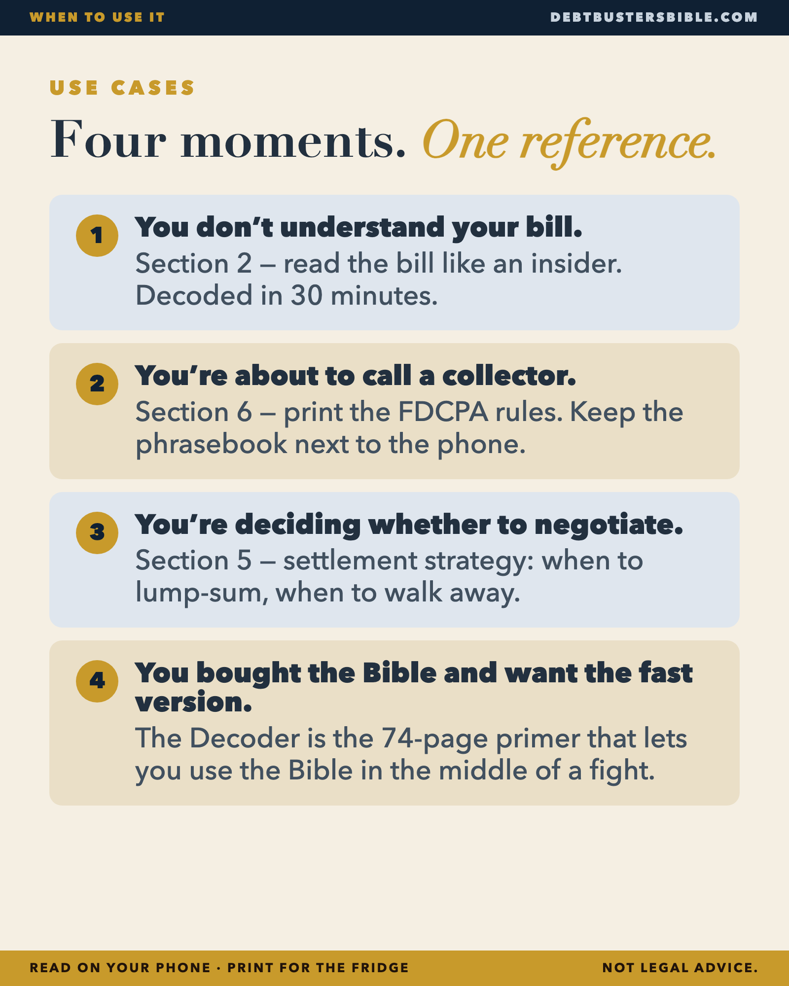 Four moments, one reference